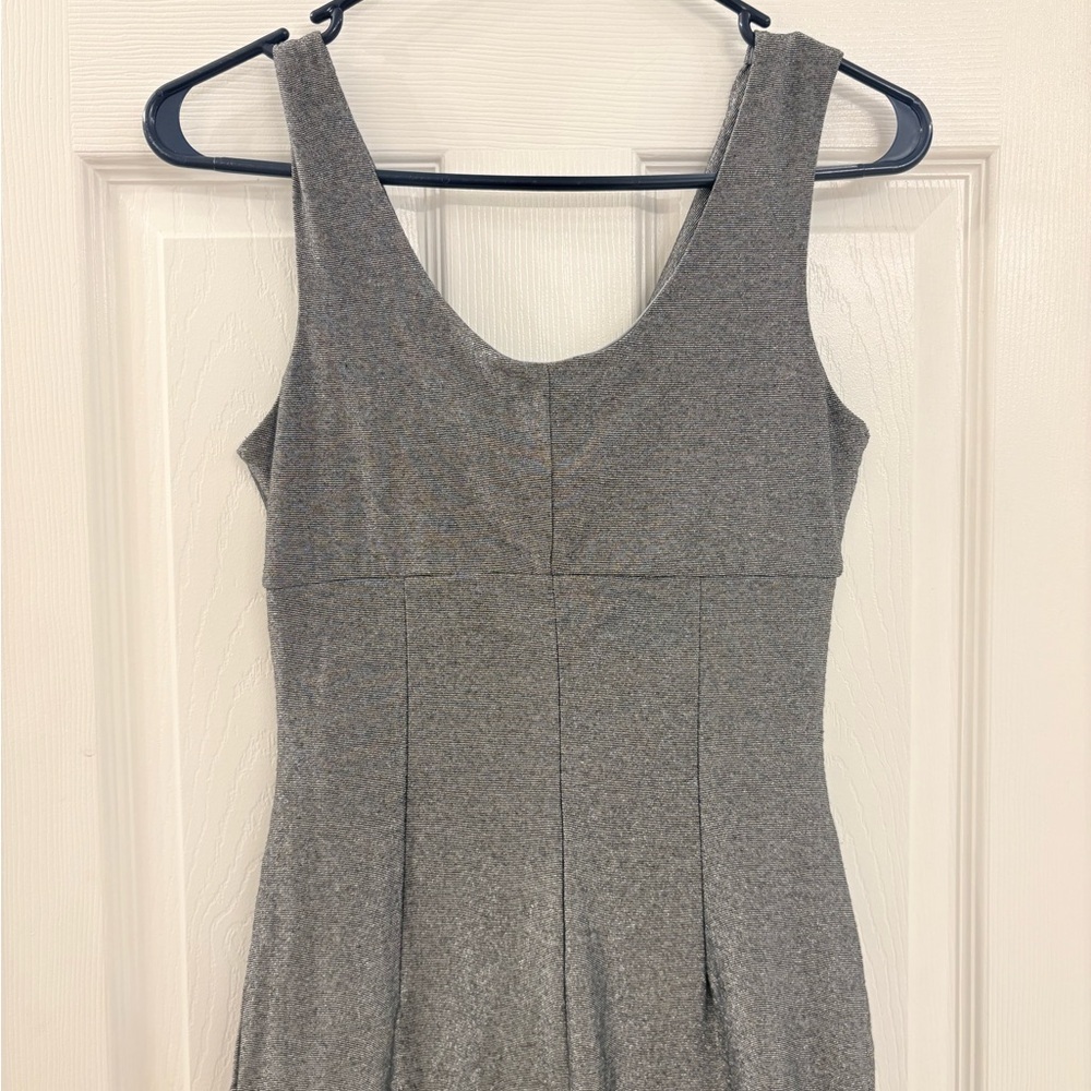 Sleeveless Grey Cowl Neck Bodycon Dress - Picture 3 of 10